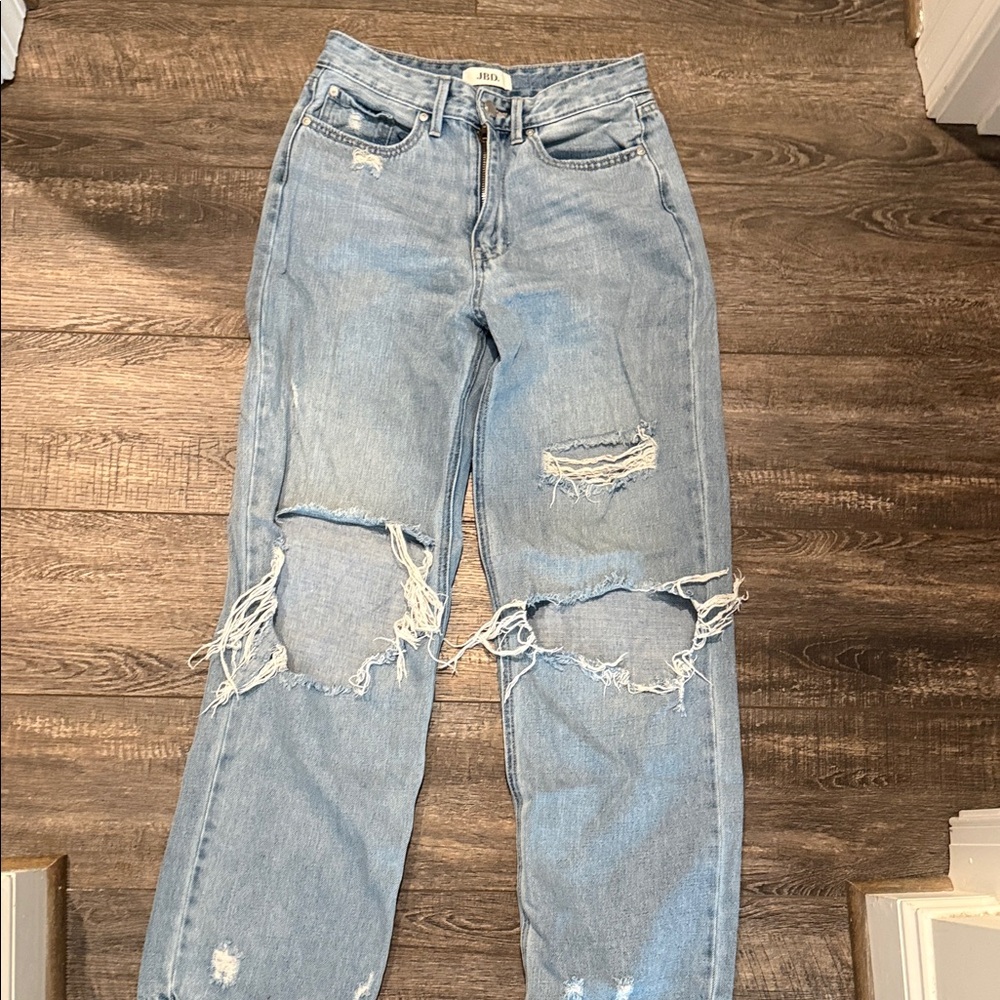 Just Black Denim Distressed Light Blue Jeans